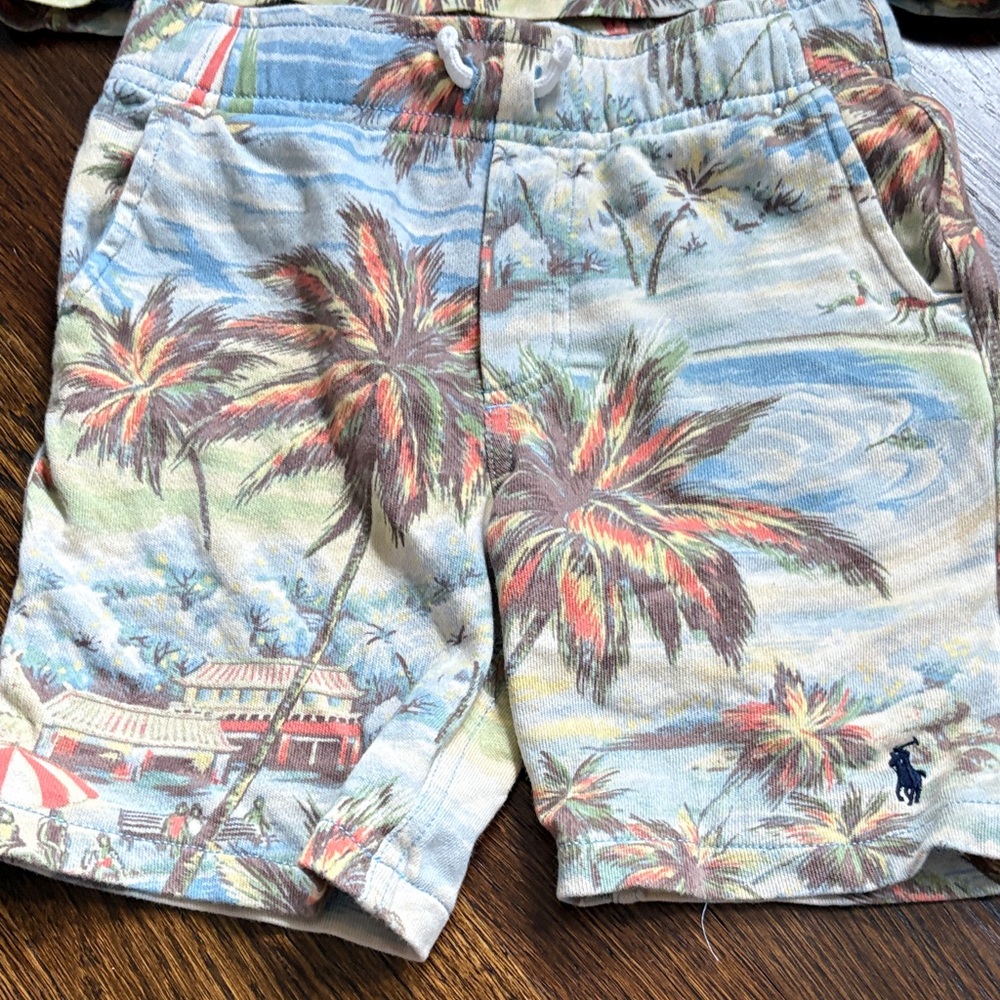 Polo by Ralph Lauren Tropical Print Kids Matching Set - Blue, Red, Green - Picture 3 of 5